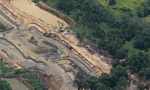 Aerial view of a gold mine near Paramaribo